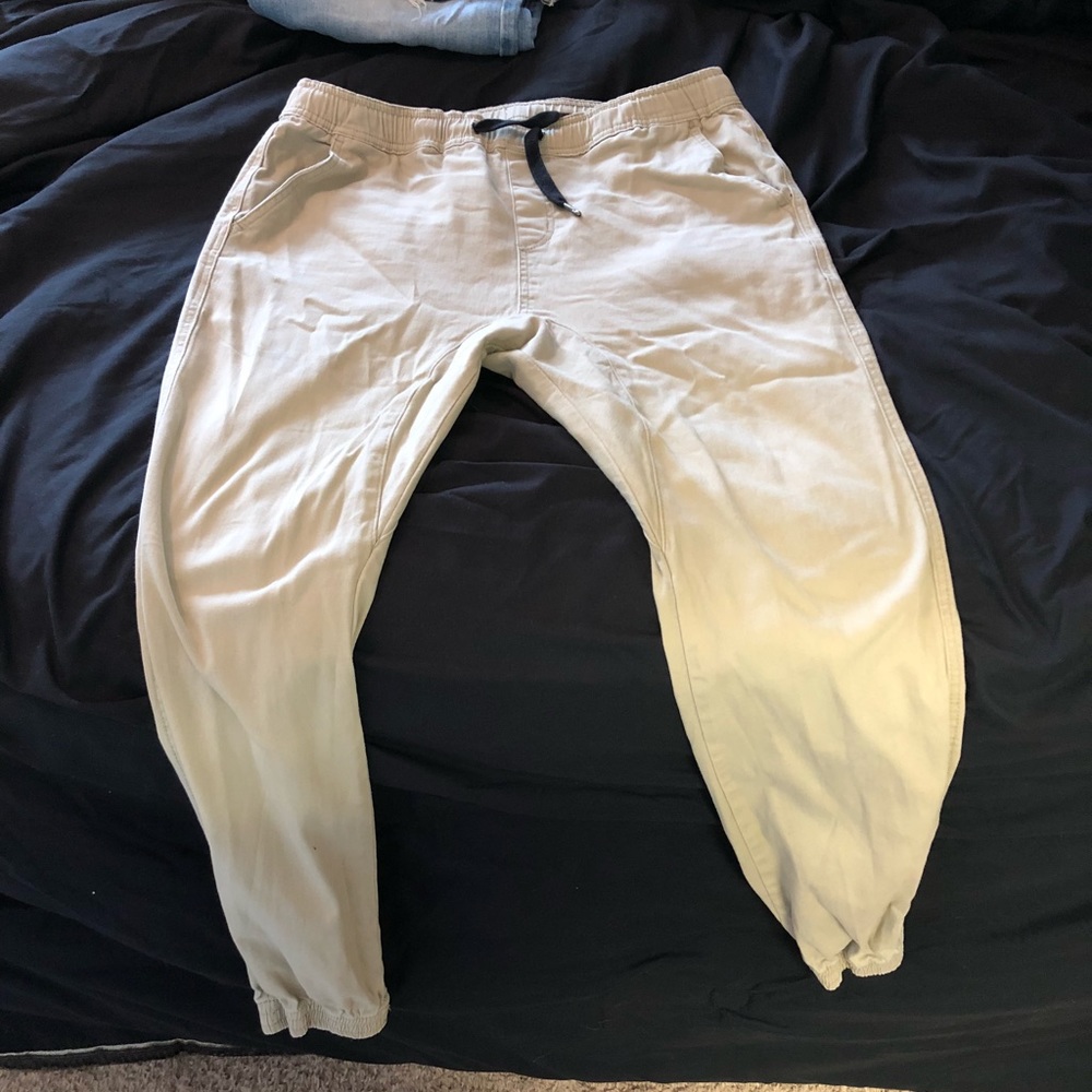 Large kahki joggers
